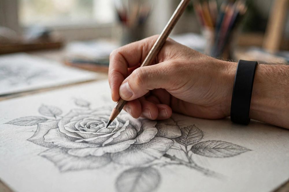 Detailed artwork in progress